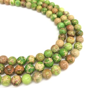 15&#39;&#39; Imperial Jasper Beads, Natural Sea Sediment Stone Beads, Loose Beads 4mm, 6mm, 8mm, 10mm for Jewelry Making