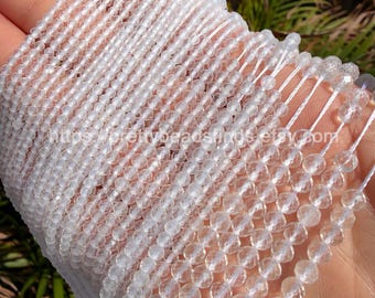Faceted Clear Quartz Beads Tiny Natural Crystal Beads Small Gemstone Beads for Bracelet Necklace Earrings DIY Jewelry Supplies