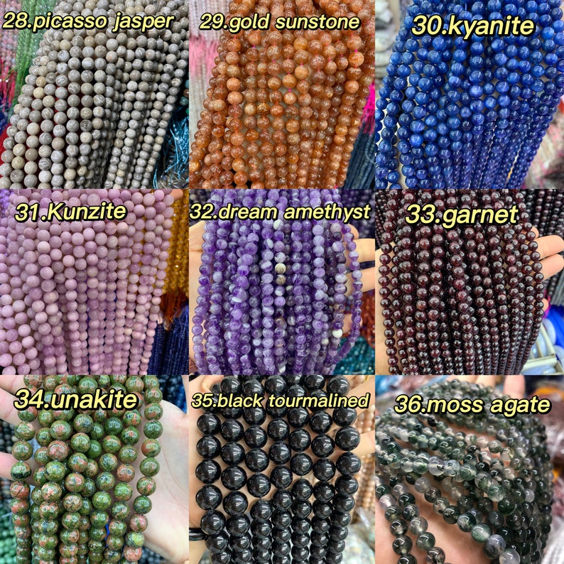 High Quality Gemstone Beads Wholesale, Round Smooth Beads, Real Crystal Beads, Bracelet Beads, 6mm, 8mm, 10mm, Citrine, Malachite zdjęcie 5