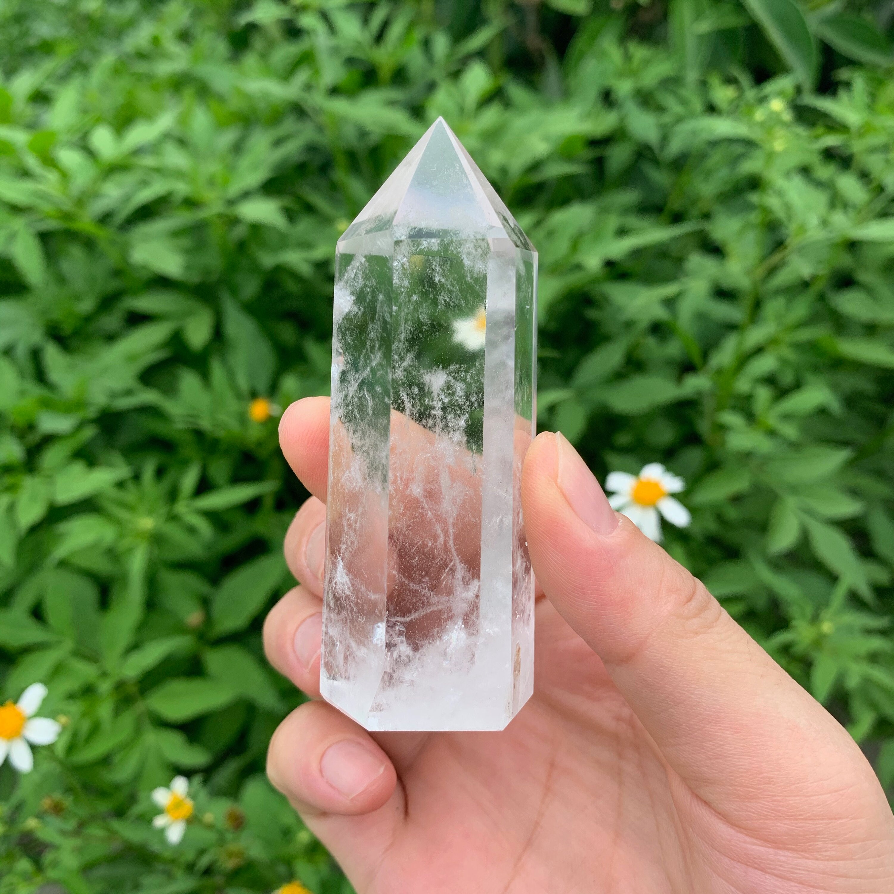 clear crystal tower large crystal obelisk Clear quartz tower clear