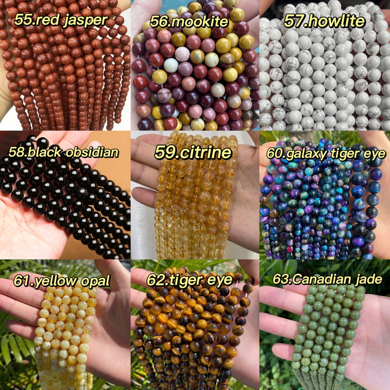 High Quality Gemstone Beads Wholesale, Round Smooth Beads, Real Crystal Beads, Bracelet Beads, 6mm, 8mm, 10mm, Citrine, Malachite zdjęcie 8