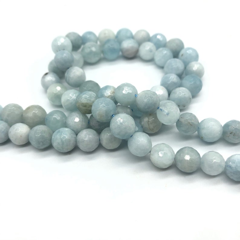 12mm 8mm 10mm Crystal Quartz Beads Cut 4mm Natural Faceted Round Aquamarine Beads Genuine Beads for Jewelry Making 6mm