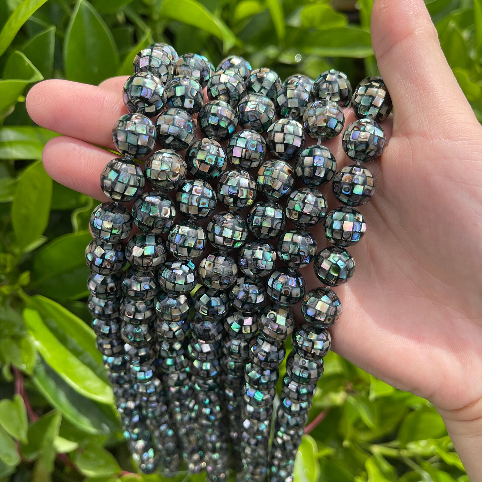Abalone Shell Mosaic Beads: Round Paua Shell Ball, 10mm 12mm (10PCS) - Etsy