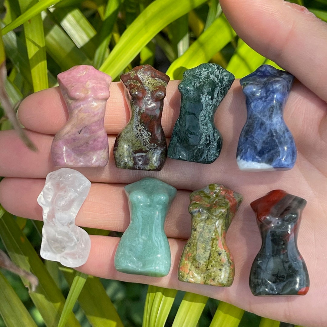 30mm Crystal Goddess, Crystal Female Body, Mini Crystal Lady Model, Rose Quartz Goddess