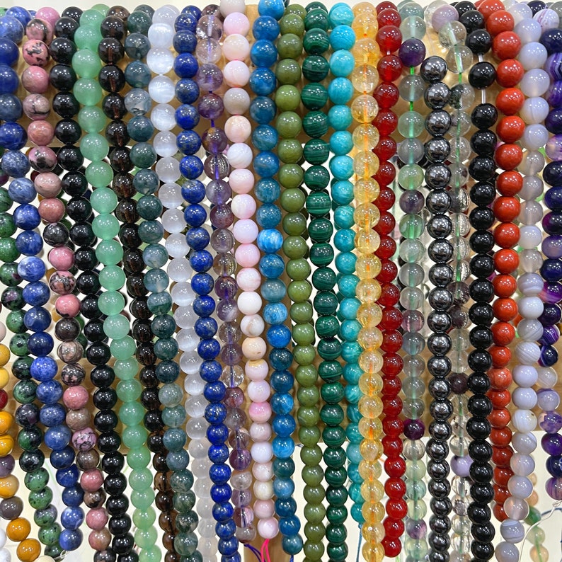 High Quality Gemstone Beads Wholesale, Round Smooth Beads, Real Crystal Beads, Bracelet Beads, 6mm, 8mm, 10mm, Citrine, Malachite zdjęcie 1