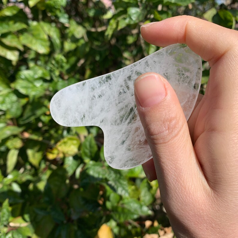 Natural Clear Quartz Gua Sha Face Gua Sha Crystal Gua Sha Etsy