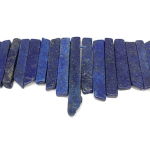 Lapis Lazuli Crystal Spike Beads: Top Drilled Raw Points