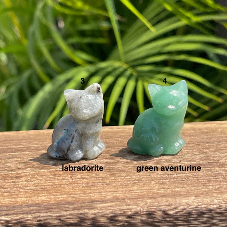 Mini Gemstone Cat Crystal Cat Lazy Cat Carving Crystal Etsy