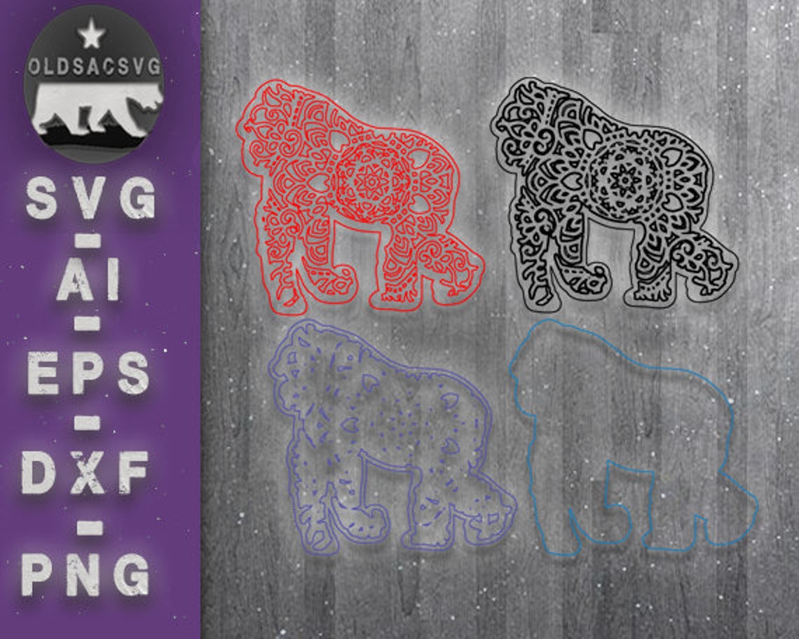 Download Mandala Multi Layered Gorilla Svg File l 3d Mandala ...