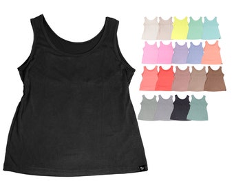 19-Colors Zipkok® Tencel Sleeveless Homewear Comfortwear Easywear Top Bra Pad Included for Petite Women