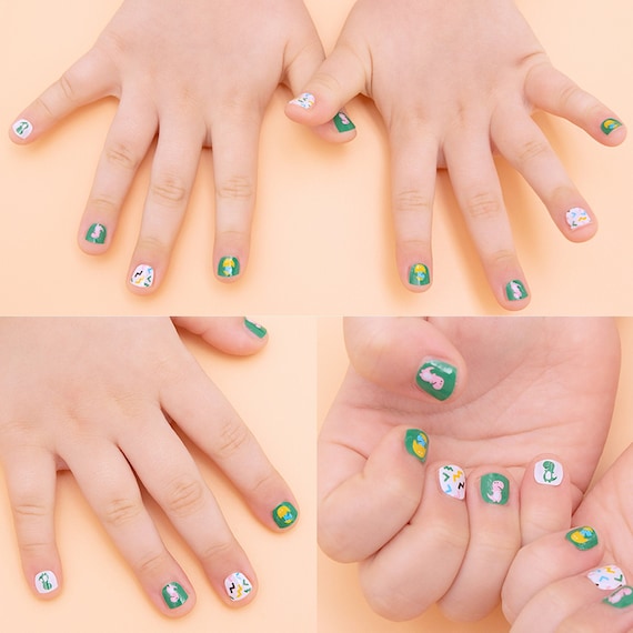 Dinosaur Friends 45704 Zipkok Gel Nail Strips for Kids 16 Nail