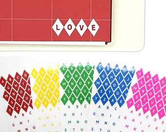 Yooniaworld 2-sheet Glossy Diamond Shaped Alphabet Stickers