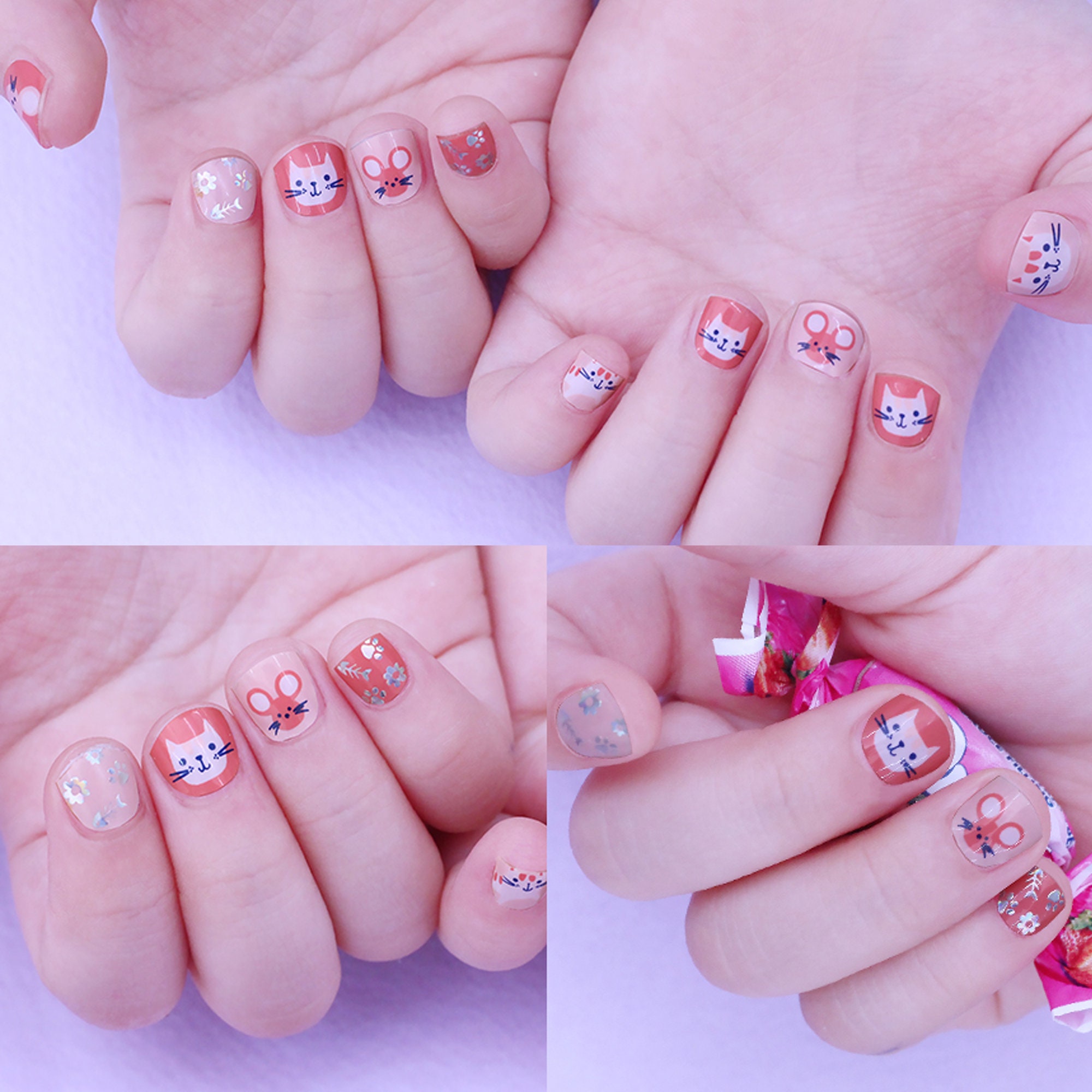 Cat and Mouse 45583 - Zipkok® Gel Nail Strips for Kids 16