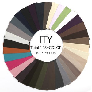 Color#1071-#1105(Total 145 colors) 58/60&quot; 200gsm 2-way Stretch ITY Knit Jersey Polyester Spandex Fabric by the Yard