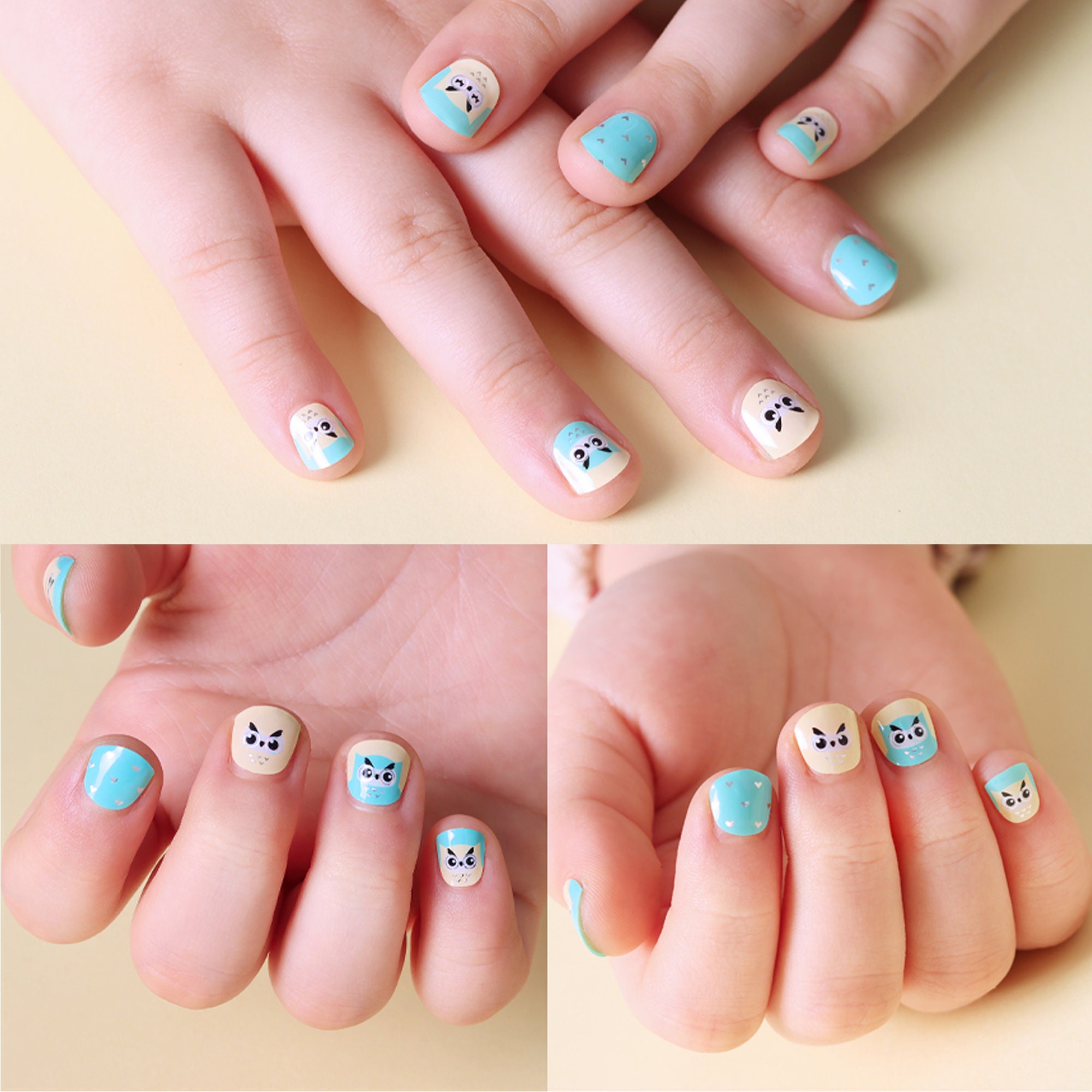 Owl 45795 - Zipkok® Gel Nail Strips for Kids 16 Nail Art Stickers