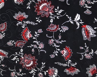 Fabric by the Yard, Flower Design Printed Polyester/Single Spandex knit Jacquard with Embroidery, 58/60" 190GSM/YU-7008SP D#1963