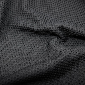 Black Knit Fabric by the Yard, Nylon/Spandex, 4-Way Stretch, 50/52&quot; Wide, Honey Comb Warp/YU-1279