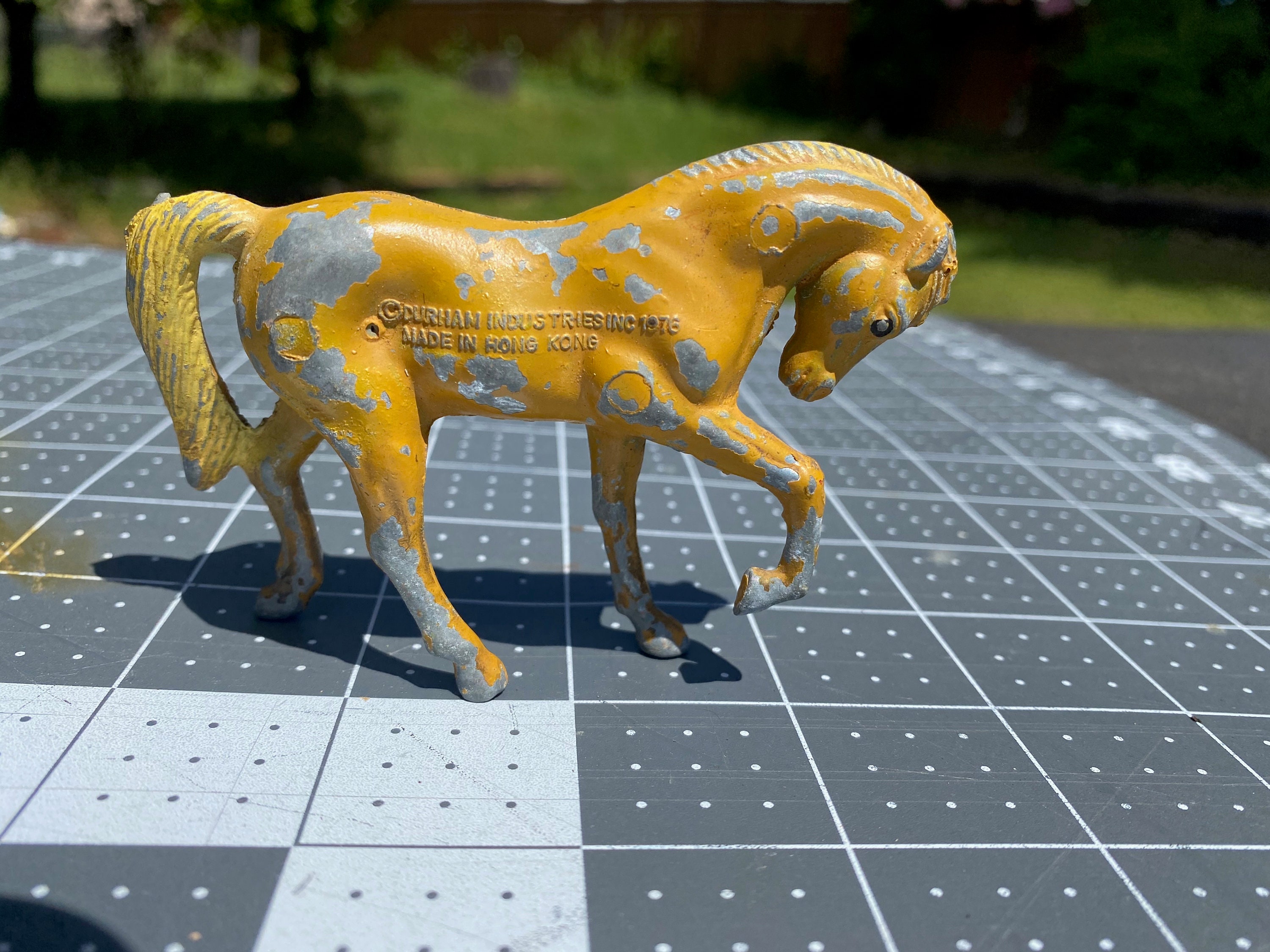 Die Cast Toy Horse Marked durham Industries 1976 Made In Hong Kong On Side Of Horse Art
