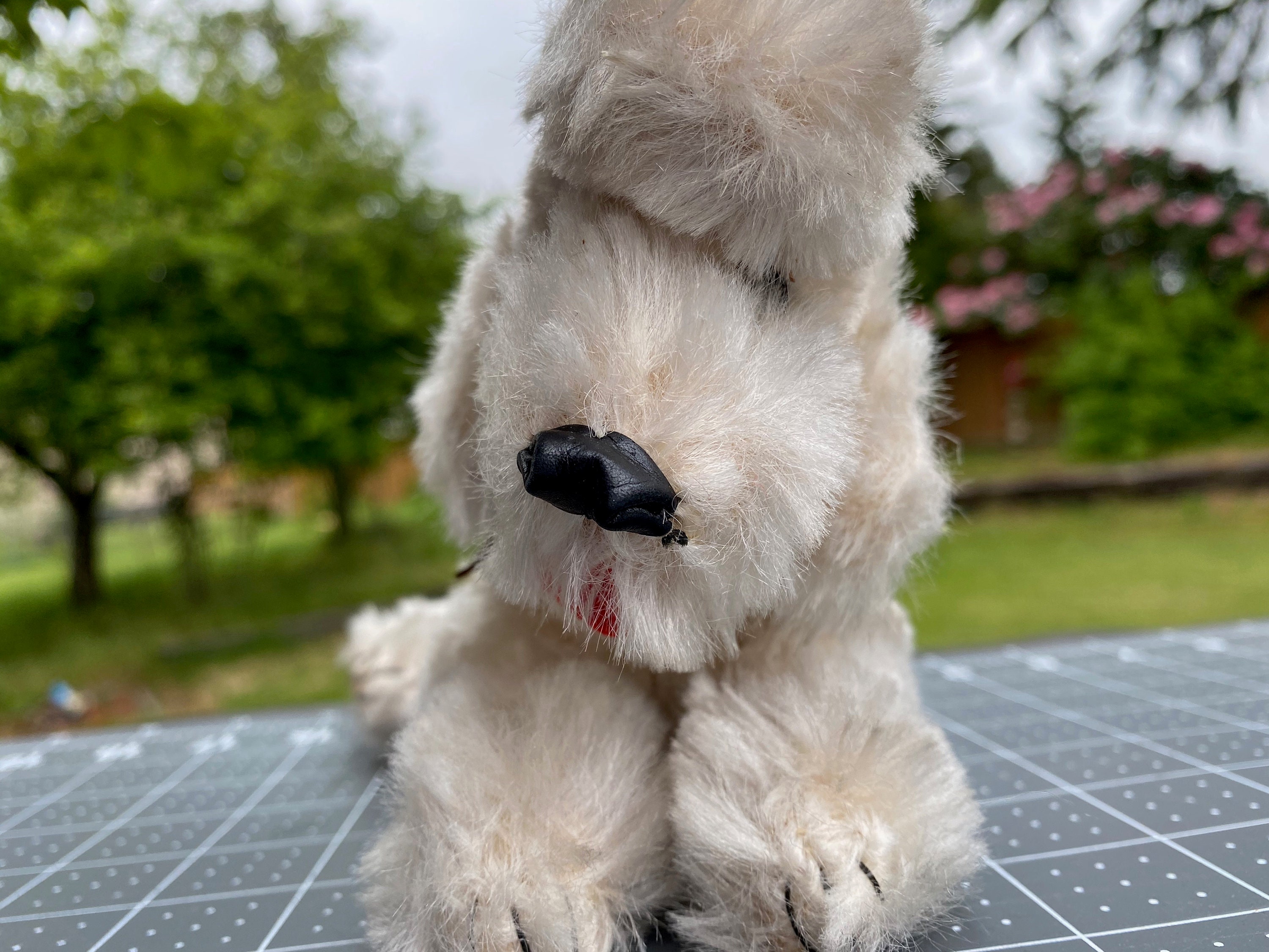 Vintage Mohair Hund entzückende kleine Pudel mit Lederkragen Etsy