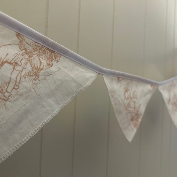 Fabric Bunting Flags - Winnie the Pooh Toile