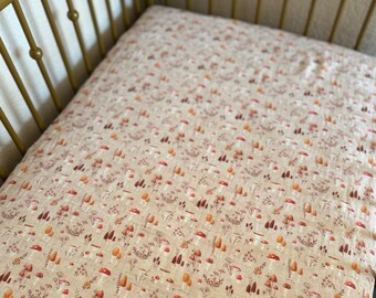 Mushroom Nursery Goods, Organic Crib Bedding, Changing Pad Covers, Mini Crib Sheets, Bassinet Sheets, & Swaddles