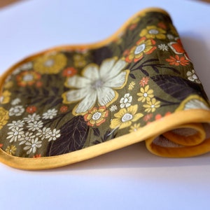 Paños de muselina para eructar: regalo para bebé, diseño floral de los años 70