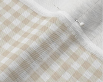 Beige gingham ekologiskt muslin spjälsängslakan: Könsneutralt sängkläder för babyn