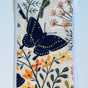 Muslin Burp Cloths, Baby Gift, Butterflies and Plants