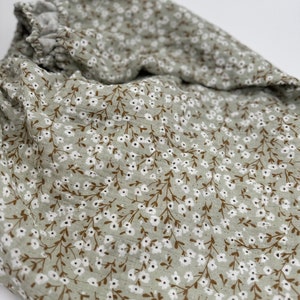 Baby Girl Crib Sheets, Sage Green, Floral