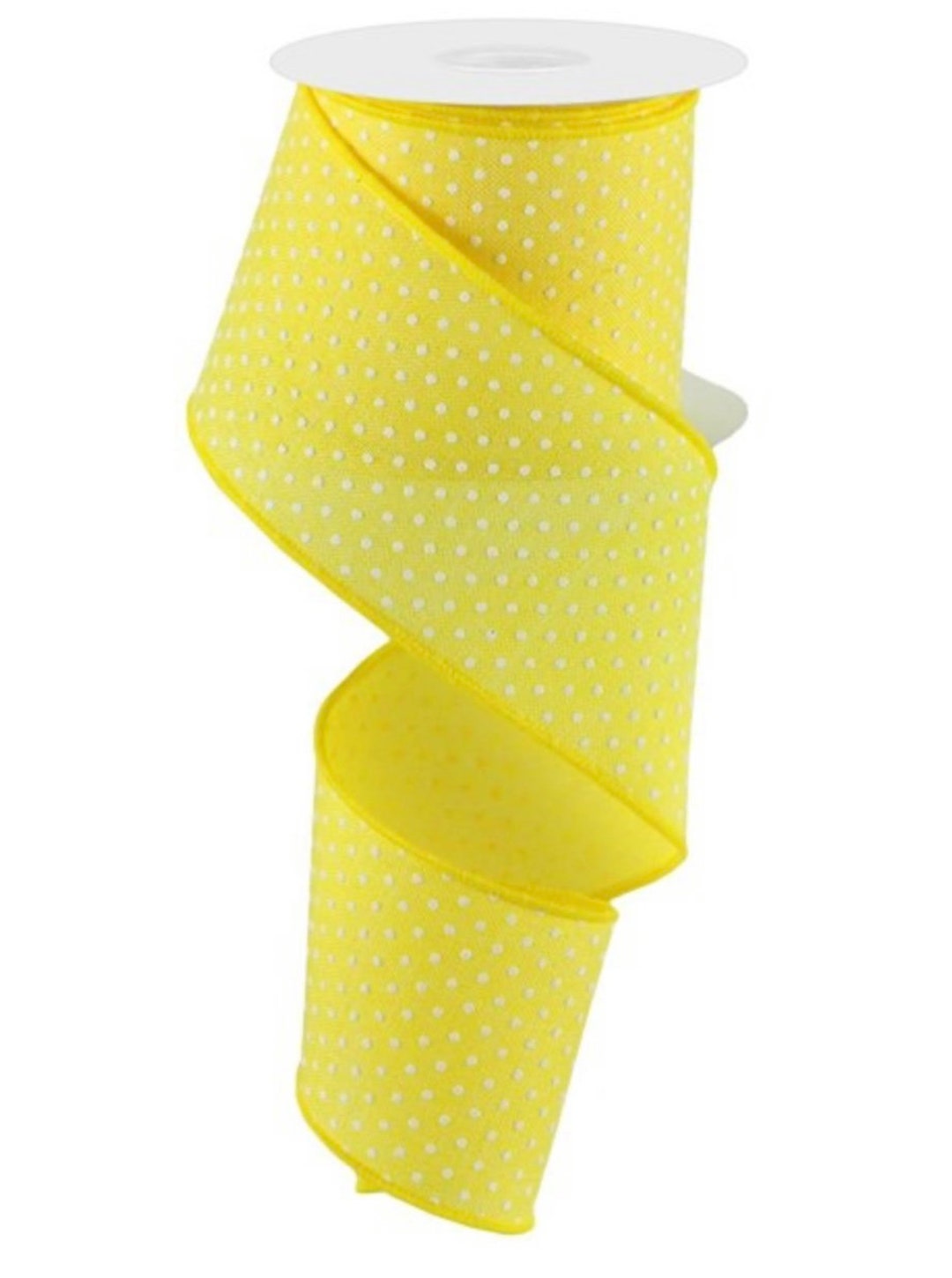 Yellow Swiss Dot Ribbon, Swiss Dot Ribbon, Yellow Ribbon, Yellow White