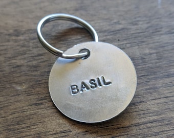 Hand Stamped Aluminum Dog Tag: Custom Engraved Pet ID