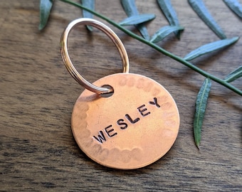 Handgemachte Rose Gold Kupfer Dog Tag: Individuell gestempelte Haustier ID