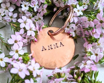 Handgemachte Kupfer Dog Tag: Benutzerdefinierte gestempelte Typewriter Font Pet ID