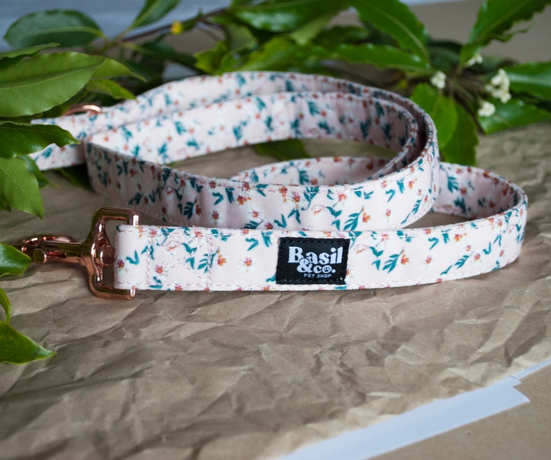 Floral Dog Collar Leash Set Flower Pattern Dog Collar Leash Etsy