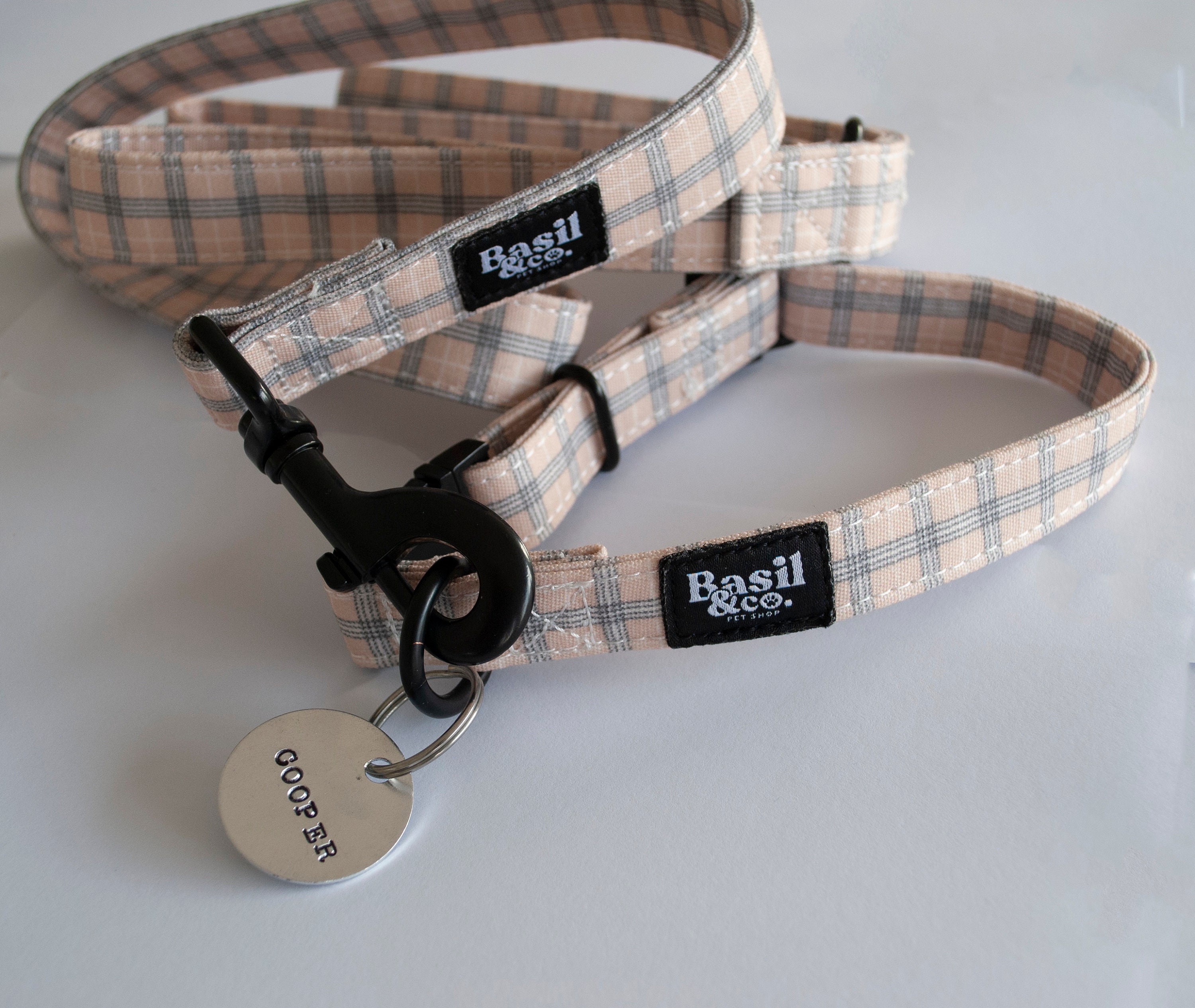 Tartan Dog Collar Leash Set Rustic Pattern Dog Collar Lead Etsy Australia