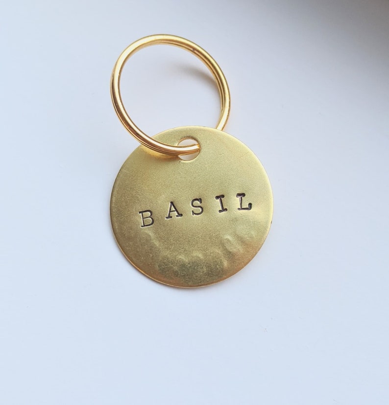 Custom Hand Stamped Dog Tags Gold Handmade Engraved Etsy