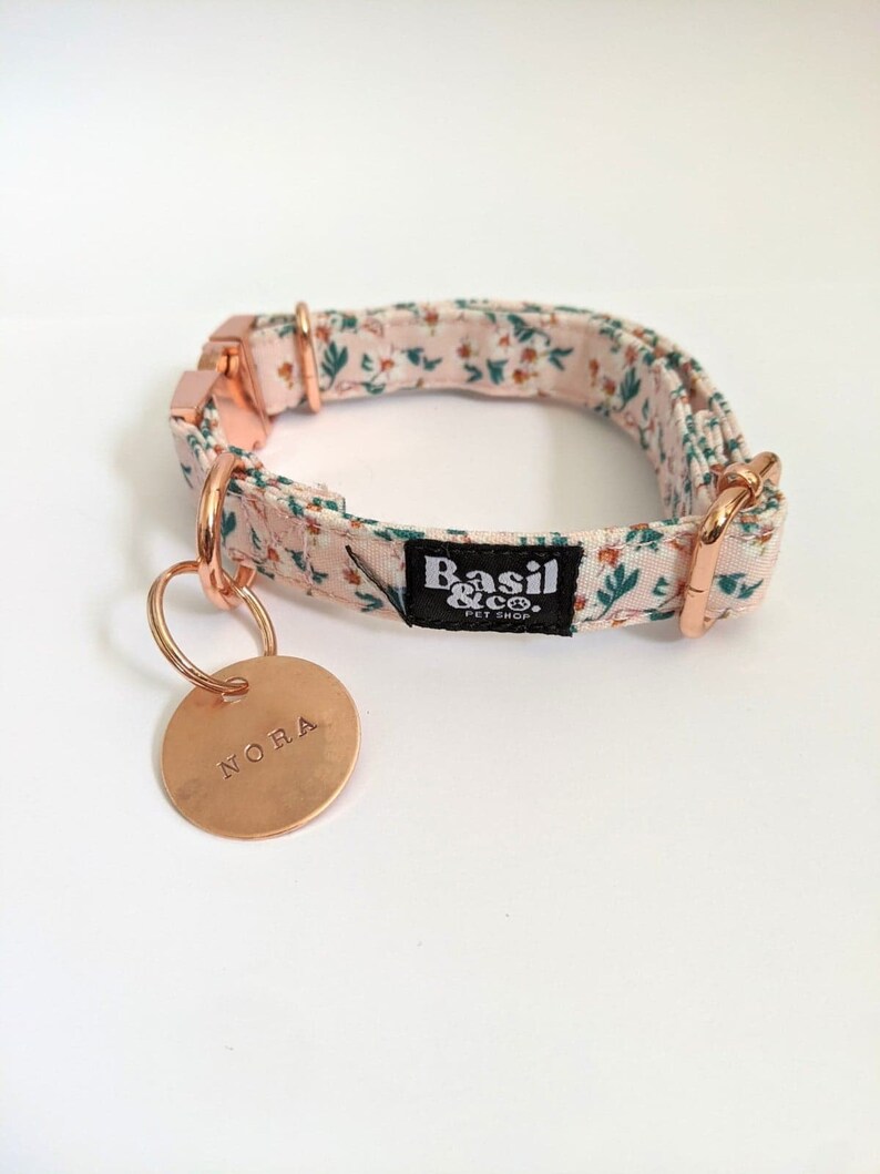 Floral Dog Collar Leash Set Flower Pattern Dog Collar Leash Etsy