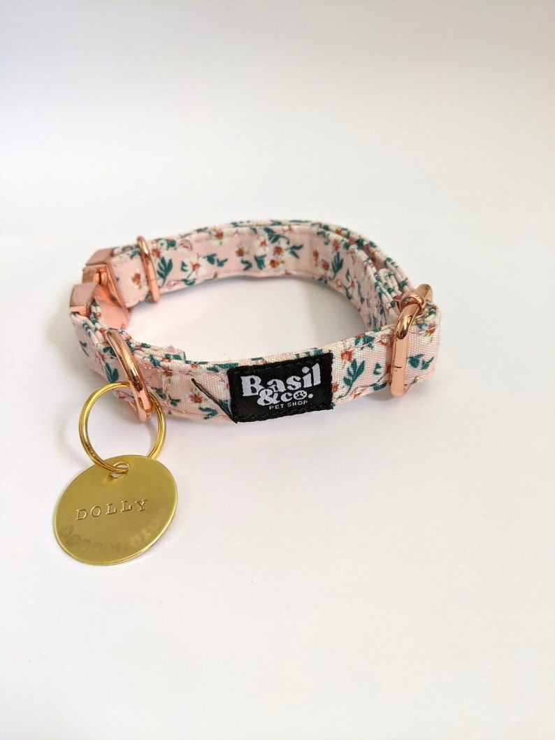 Floral Dog Collar Leash Set Flower Pattern Dog Collar Leash Etsy