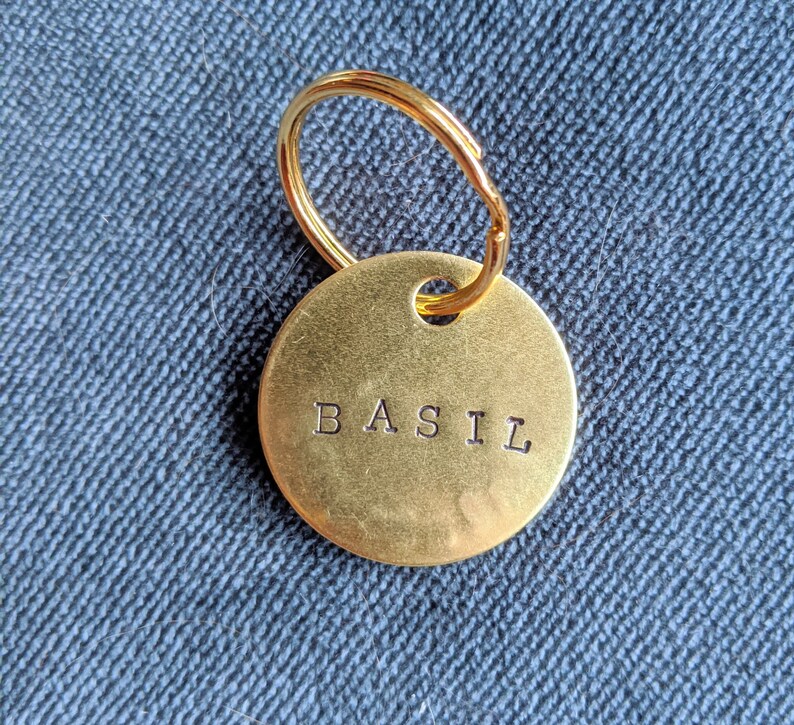 Custom Hand Stamped Dog Tags Gold Handmade Engraved Etsy