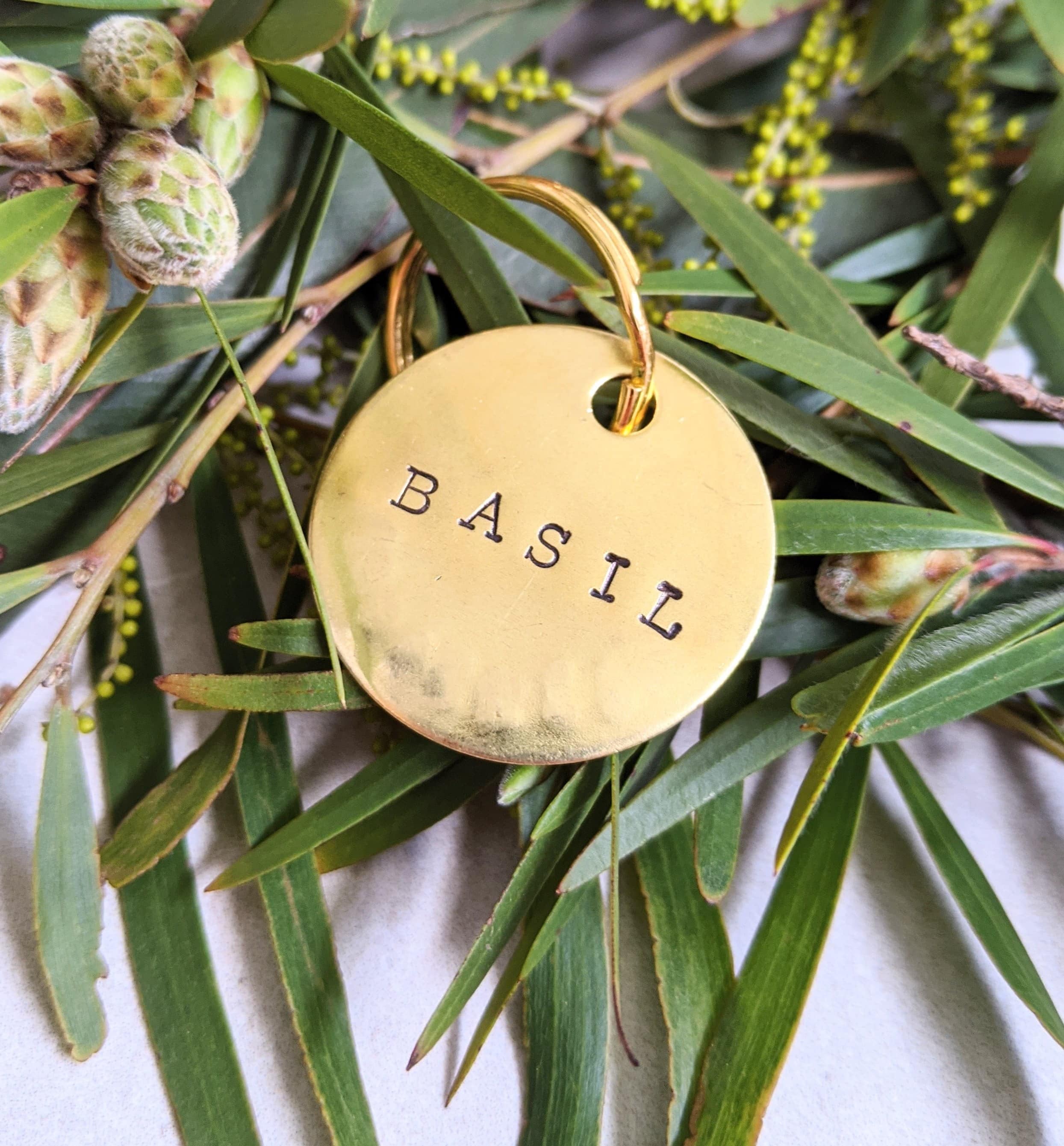 Custom Hand Stamped Dog Tags Gold Handmade Engraved Etsy