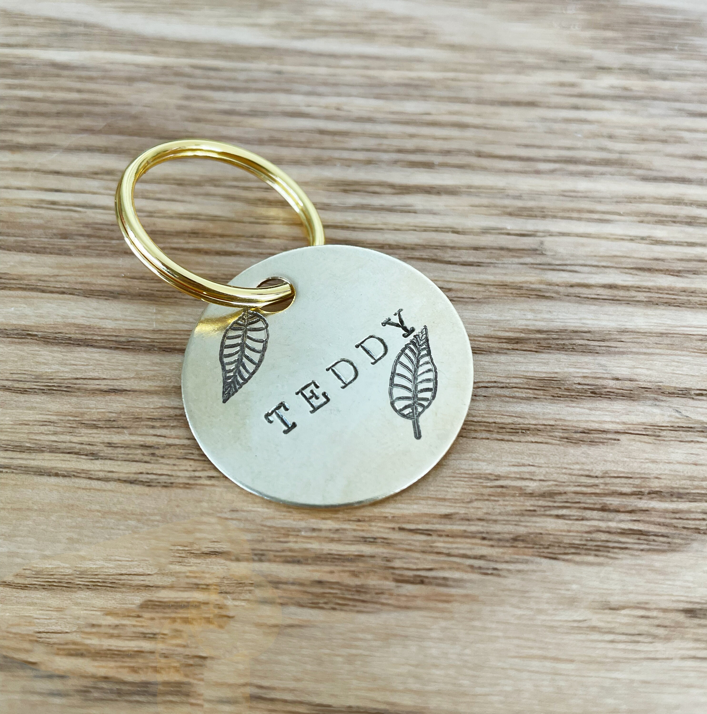 Custom Hand Stamped Dog Tags Gold Handmade Engraved Design Etsy Australia