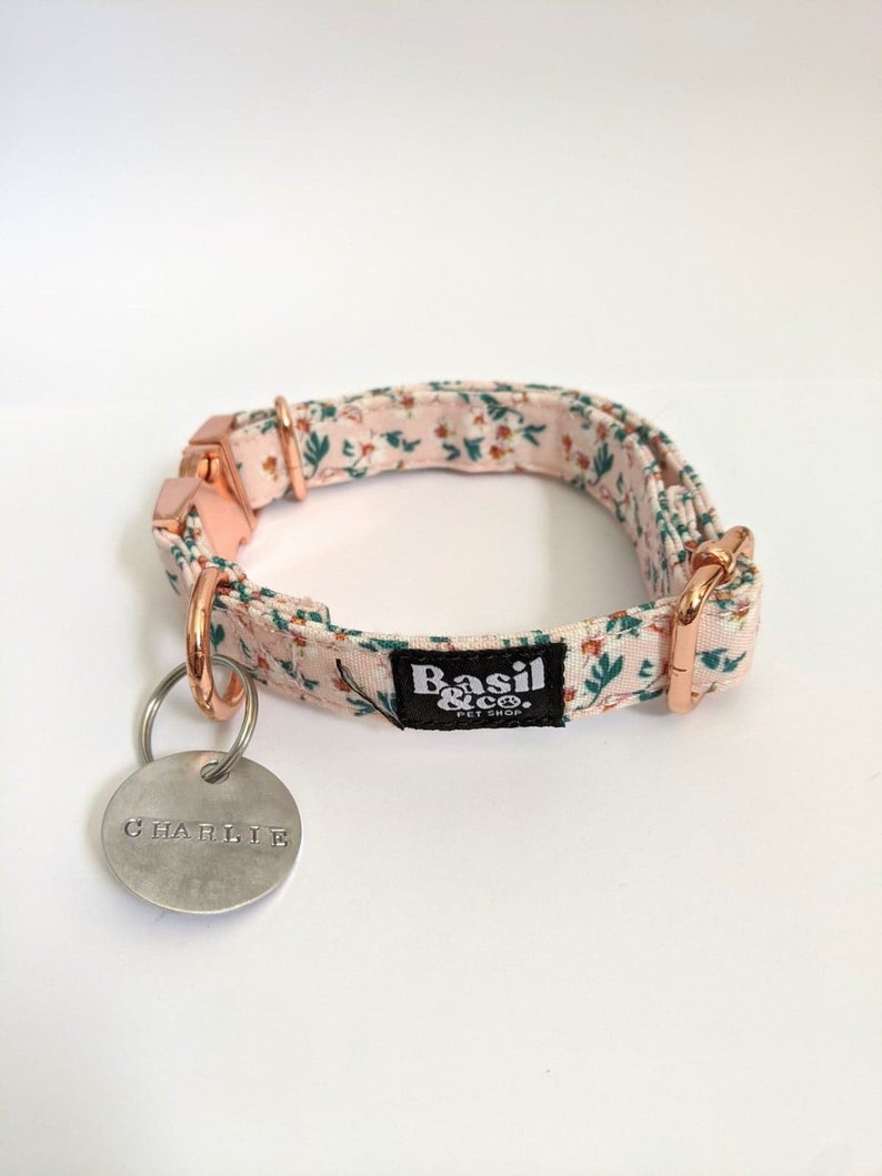 Floral Dog Collar Leash Set Flower Pattern Dog Collar Leash Etsy