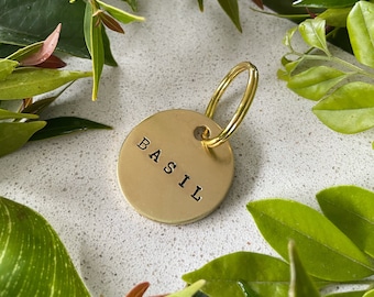 PREMIUM grote 2 mm dikke "Forever" dogtags - gouden aangepaste handgemaakte gegraveerde typemachine lettertype metalen messing cirkeltag