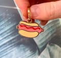 Enamel Dog Tag | Hot Dog Sausage Dog Enamel Tag | Durable Engraved Dog Cat Id Tag | Personalised Custom Enamel Circle Tag product logo