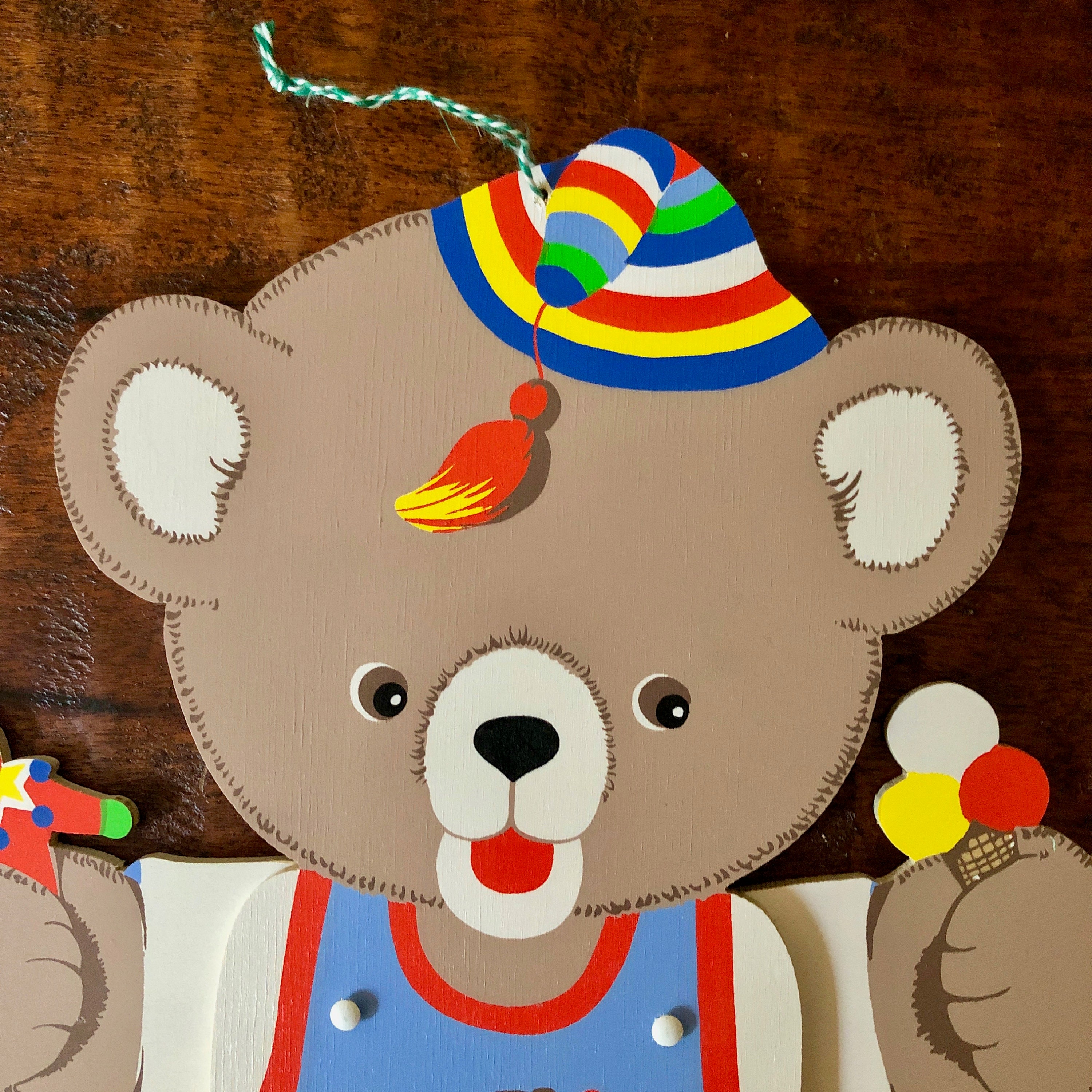 Wooden Pullstring Jumping Jack Baby Bear / Grossmann German Toy Etsy