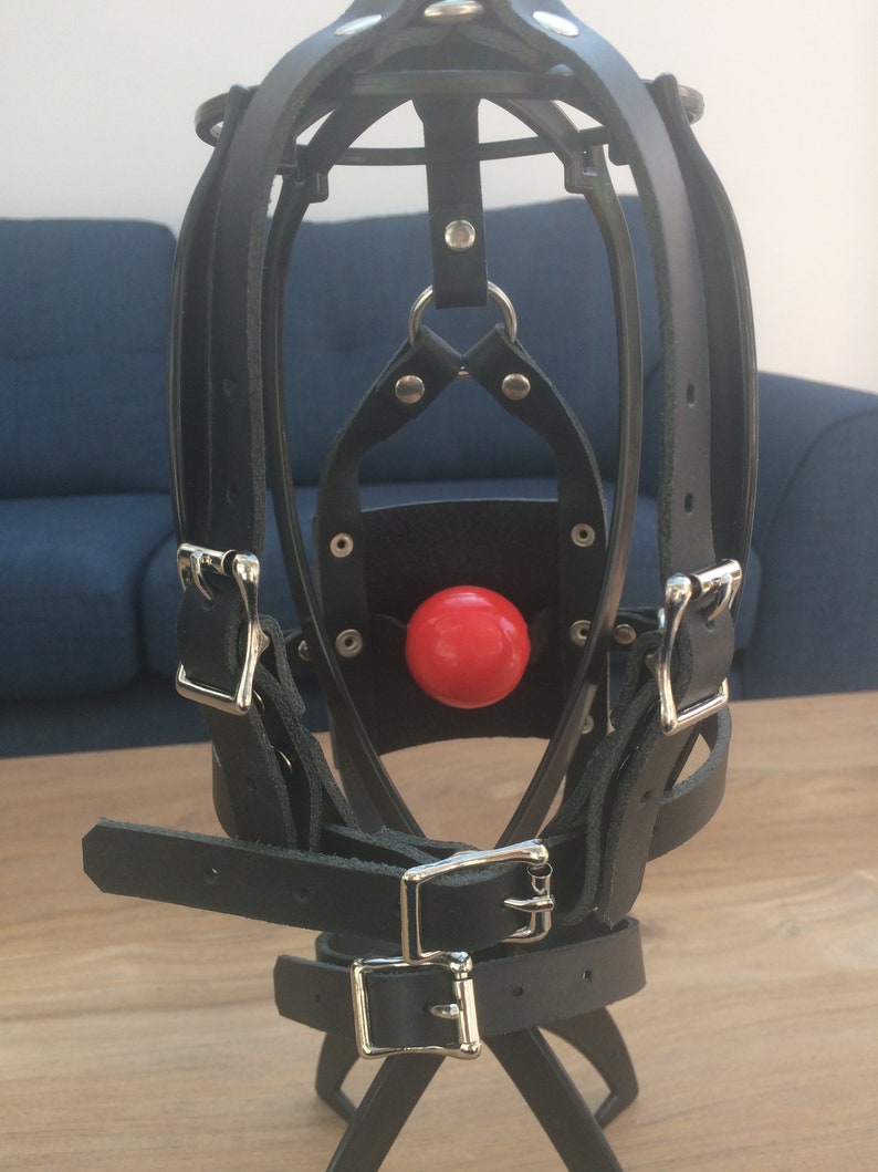 Handmade Strict Leather Silicone Ball Panel Gag Etsy