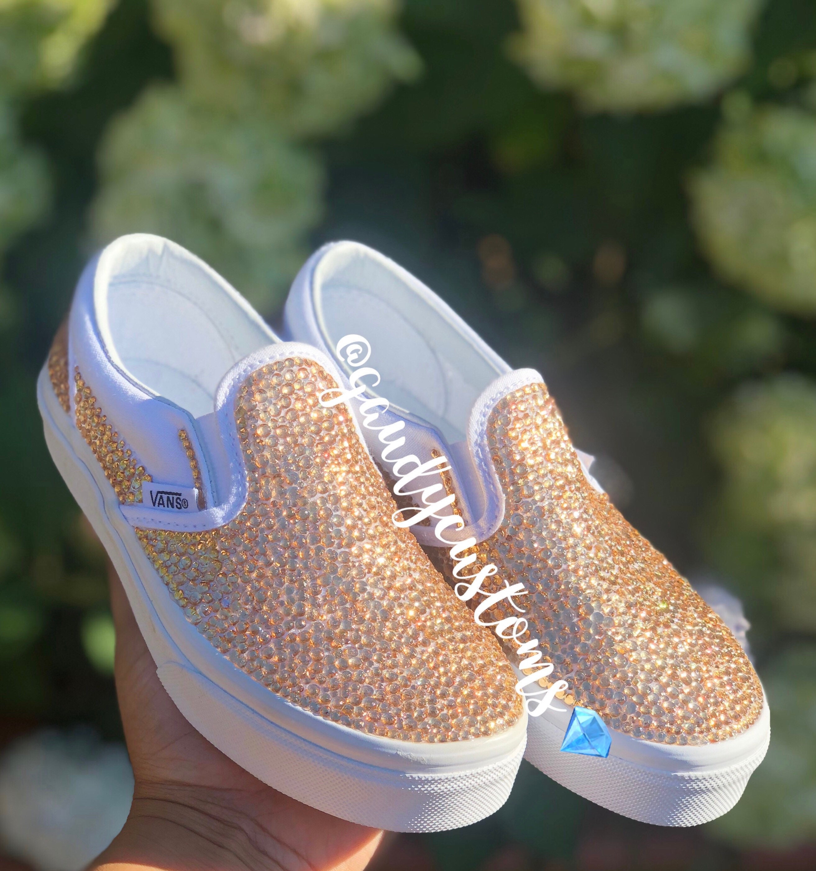 Big Kids Full Bling Vans Etsy