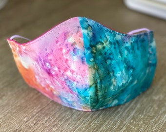 RAINBOW TIE DYE Filter Face Mask - 3 Layers