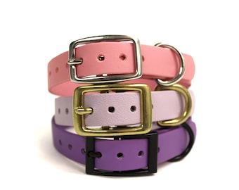 Collar para perro Biothane hecho a mano, de cuero vegano impermeable.