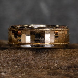 14k Two-Tone 8mm Wedding Band
